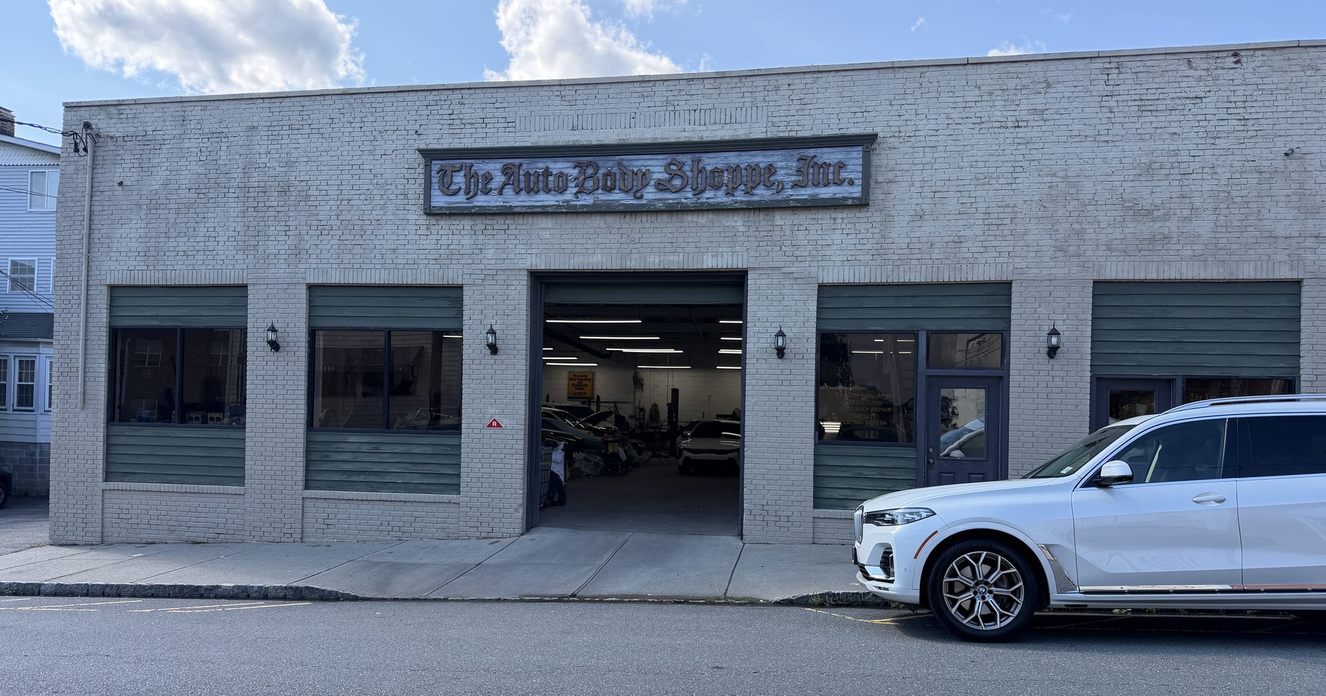 The Auto Body Shoppe storefront at 5 Brookside Ave in Caldwell, New Jersey